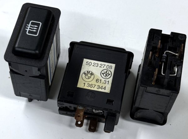 (61311380351)-Rear Window Defroster Switch-5 Series E28 (-8/81) & 3 series E30 (-8/86) (Euro models) (alt-61311367343)