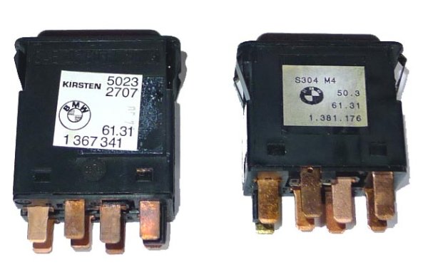 (61311367341) - Hazard Switch-318i/325e/325i, M3 (84-91) (alt-61311357340 & 61311380347) (2 available)