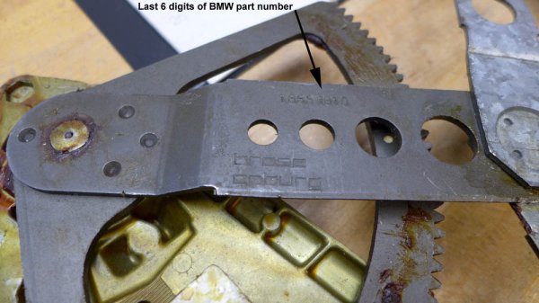 (51351868192)-Electric Window Regulator-Rear Right-733i/735i (79-86) (Genuine BMW) (5 available)