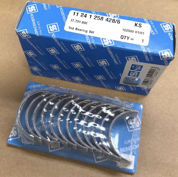 (11241258428/6)-Rod Bearing Set-6cyl (M30 engine, 68-93) (Standard) (KS/Germany) (1 set available)