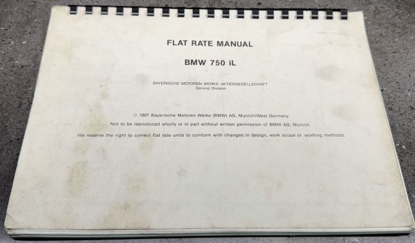 (Pub)(89891xxx750)-Flat Rate Manual-BMW 750iL (1 available)