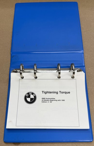(Pub)(01619783691 & 01699099704) - BMW Torque Spec Notebook & 4-ring Binder (1 available)