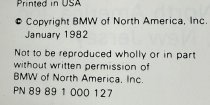 (Pub)(89891000127)-Electrical Troubleshooting Manual-BMW 1982 733i (good condition) (1 available)