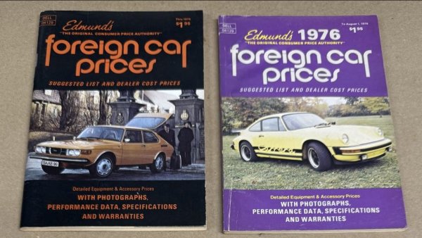 (Edmunds-75/76) - Edmunds Car Buyer Price Books -1975/1976 foreign cars ($12 PER BOOK-your choice)