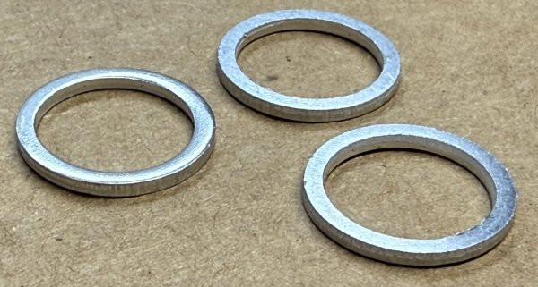(07119963130)-Aluminum Crush Washer - M12x15.5x1.5mm (Elring, made in Germany) (pack of 3 washers)