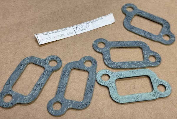(11531722692)-Thermostat Housing Gasket-325e/325i (84-91), 528e (82-88), 525i (89-90) (Genuine BMW) (5 available)