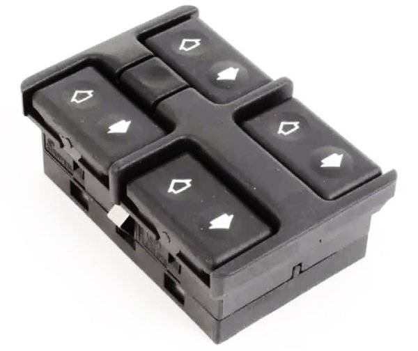 (61311379075)-Window Switch Assembly (console mount with 4 switches) - 7 Series (88-94) & 5 series (89-95) (Genuine BMW) (1 available)