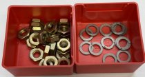 (07119921616 & 07119932634) - Oil Pump Nut and Shim for Pump Sprocket-1600/2002/2002tii, 320i (77-83), M3 (88-91) (13 sets available)