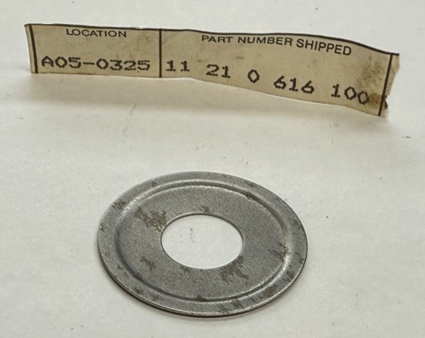 (11211744345)-Cover Plate-back of Flywheel (alt-11210616100)-fits most BMW (1967-2005) (Genuine BMW) (1 available)