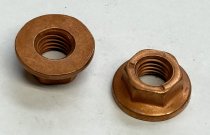(M10-Nut-Flange-CU)- Copper Flanged Nut-10mm (non locking) (66 available) (Lot pricing)