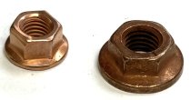 (M10-Nut-Flange-CU)- Copper Flanged Nut-10mm (non locking) (66 available) (Lot pricing)
