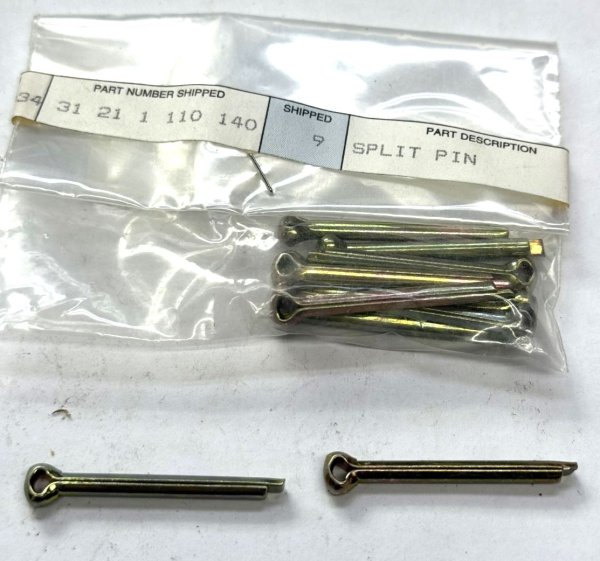 (31211110140)-Split Pin/Cotter Pin (3.5x39mm)-Front Wheel Hub- 1600/2002/2002tii, 320i (77-83), Bavaria/CS, E12/E23/E24) (Genuine BMW) (60 available)