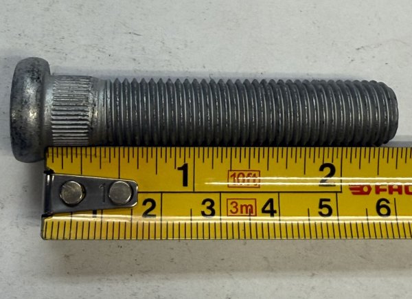 Wheel Stud Set (5pc)-M12x1.5 - Length=60mm (2 3/8") (price per set) (Grey dacromet coating) (gr10.9) (5 sets available)