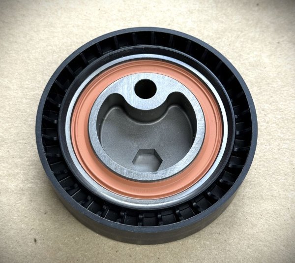 (11282245087)-A/C Tensioner Pulley - 318i/ti (92-99) (E36), Z3/Z3M (96-00) (off center mounting hole) (INA/OEM) (1 available)