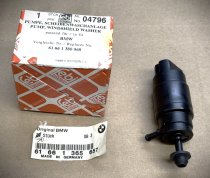 (61661380068 & 61661365657)-Washer Pump with Grommet-E36, E28, E32, E34 (made in Switzerland) (1 available)