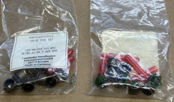 (11349065438)-Valve Stem Seal Set (8pc=1 set) - 318i/ti (93-98, M42/M44 with Vanos), Z3/1.9 (2 sets available)