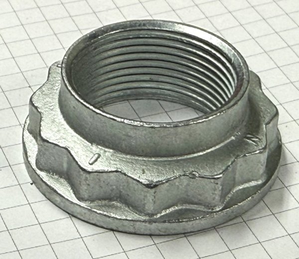 (33411133785)-Rear Axle Nut -E36/E46 M3 + E31/E38/E39/Z3/Z4/X3/X5 + most other late models (3 available)