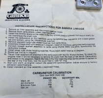 (Weber)(900-2794)-JAM Engineering Carburetor Conversion Kit for BMW Bavaria & CS (E3/E9) (dual Weber DGAV carbs) plus Spares