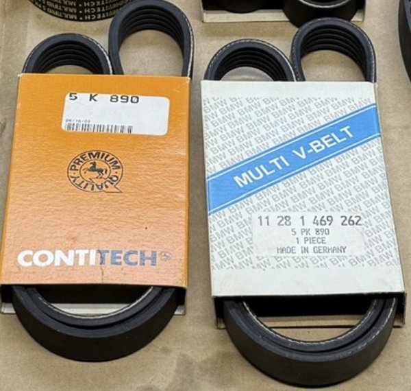 (11281703943)-Serpentine Belt-AC (5pk x 890) - 325i (92-95), M3 (95), 525i (91-92) (3 available)