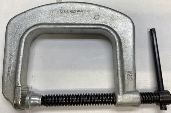 (271.120L)-Deep throat G-clamp-120mm capacity (Vintage Facom-made in France) (1 available)
