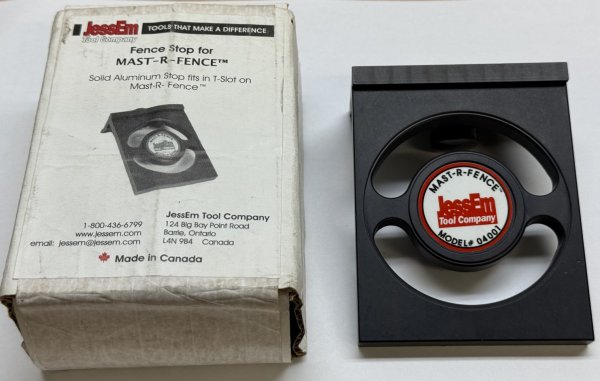 (JessEm 04001) - Fence Stop for Mast-R-Fence (early version) (New/old stock) (1 available)