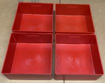 (Lista PB-9) - Lista PB-9 Plastic Boxes (6x6x3″) - lightly used (set of 4) (5 sets available)