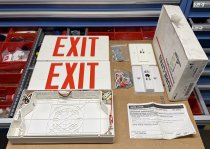 Exit Sign-LED with White Polycarbonate Housing (with top & side mounts & spare cover) (Sure-Lites LPX60RWH) (1 available)