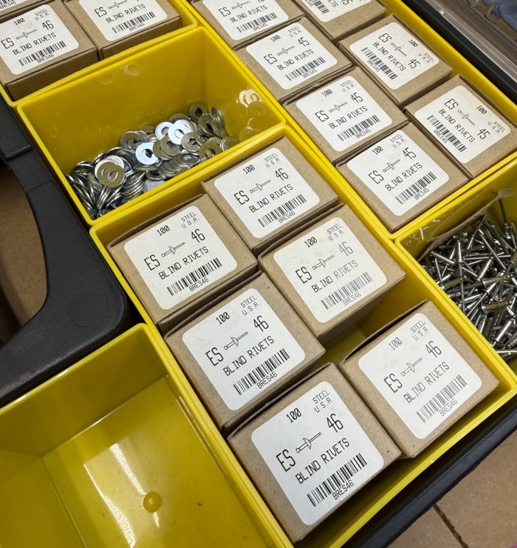 (Rivet Assortment)- Steel Blind Rivets-size 45 & 46 - with Stanley organ...