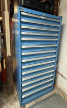 (Lista 1350) - Lista 14 drawer cabinet (Bright blue) - with retainer top & 2 keys (Local pickup only-Northern NJ)
