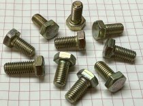 (M8-Bolt-16mm) - Hex Bolt-8x16mm Yellow Zinc (Bag of 10pc) (made in Germany)