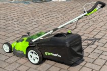 (Greenworks) - 20" Twin Force Battery Powered Lawn Mower (used twice) (local pickup only-Northern NJ)