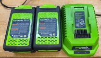 (Greenworks) - 20" Twin Force Battery Powered Lawn Mower (used twice) (local pickup only-Northern NJ)