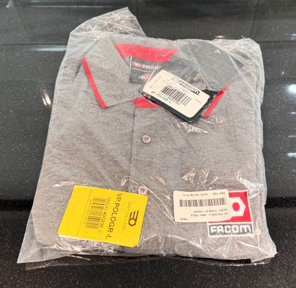 (VP.POLOGR-L) - Facom Grey Polo Shirt - Large (2 available)