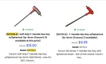 (84TZS.6)- T-Handle Hex Key w/Spherical Tip-6mm (France) (1 available)