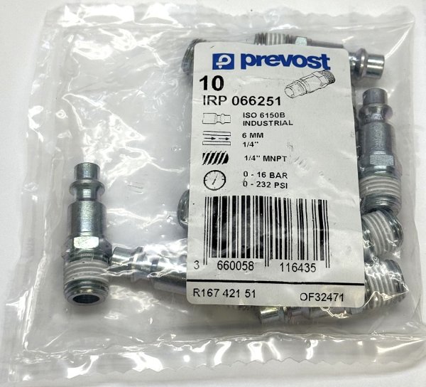 (IRP-066251)-1/4" Flow Air Plug (1/4" NPT Male) (Industrial profile) (Bag of 10) (3 bags available)