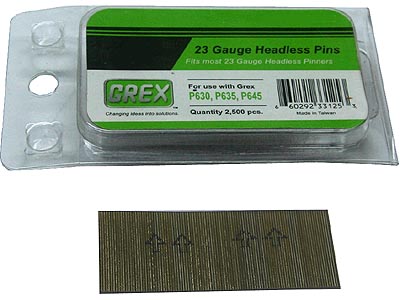 Grex 23 Gauge Headless Pins (12mm) -1/2" (Pack of 2,500)
