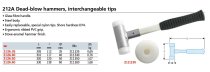 (212A.60)-Dead Blow Hammer-Fiberglass Handle-60mm tips (Facom)
