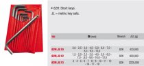 (82H.JL10)-10pc Short Metric Hex Key Wallet Set (2-10mm)