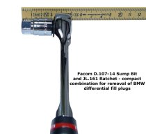 (MB.H14)-3/8" Drv Magnetic Oil Drain Plug Bit Socket-14mm (BMW)