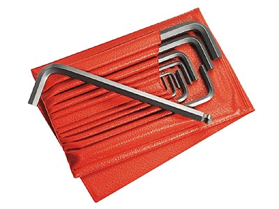 (83SH.JL10)-10pc Long Metric Hex Key Wallet Set (w/ball tip)