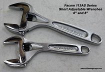 (113AS.6C)-Slim Profile Wide Opening Adjustable Wrench-6" (Facom