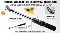 (S.208F200) -1/2" Drive Flex Head Torque Wrench (40-200nm) (USAG) (limited supply)