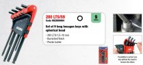 (83SH.JP9A)-9pc Long Metric Hex Key Set (w/ball tip) (USAG)