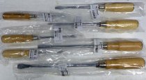 (ATHH.J7)-Wood Handle Slotted Screwdriver Set w/Hex Bolsters