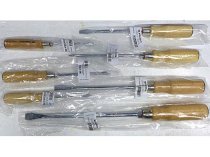 (ATHH.J7)-Wood Handle Slotted Screwdriver Set w/Hex Bolsters
