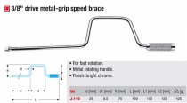 (J.115) -3/8" Drive Speed Wrench with Metal Handle