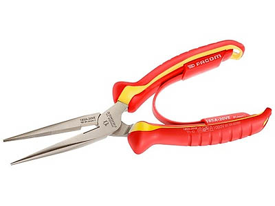 (185A.20VE)-Insulated Half Round Pliers w/Straight Tips-200mm (F