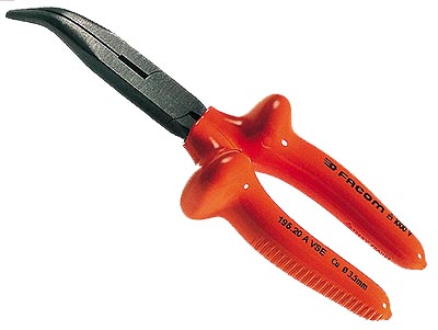 (195.20AVSE) -Insulated Angled Half-Round Nose Pliers-7.9\"