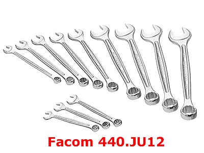 (440.JU12)-12pc Fractional Comb Wrench Set (1/4-15/16")(Facom)