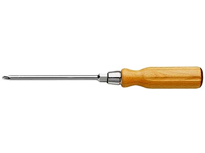 (ATHH.P3)-Wood Handle Phillips Screwdriver w/Hex Bolster-PH#3